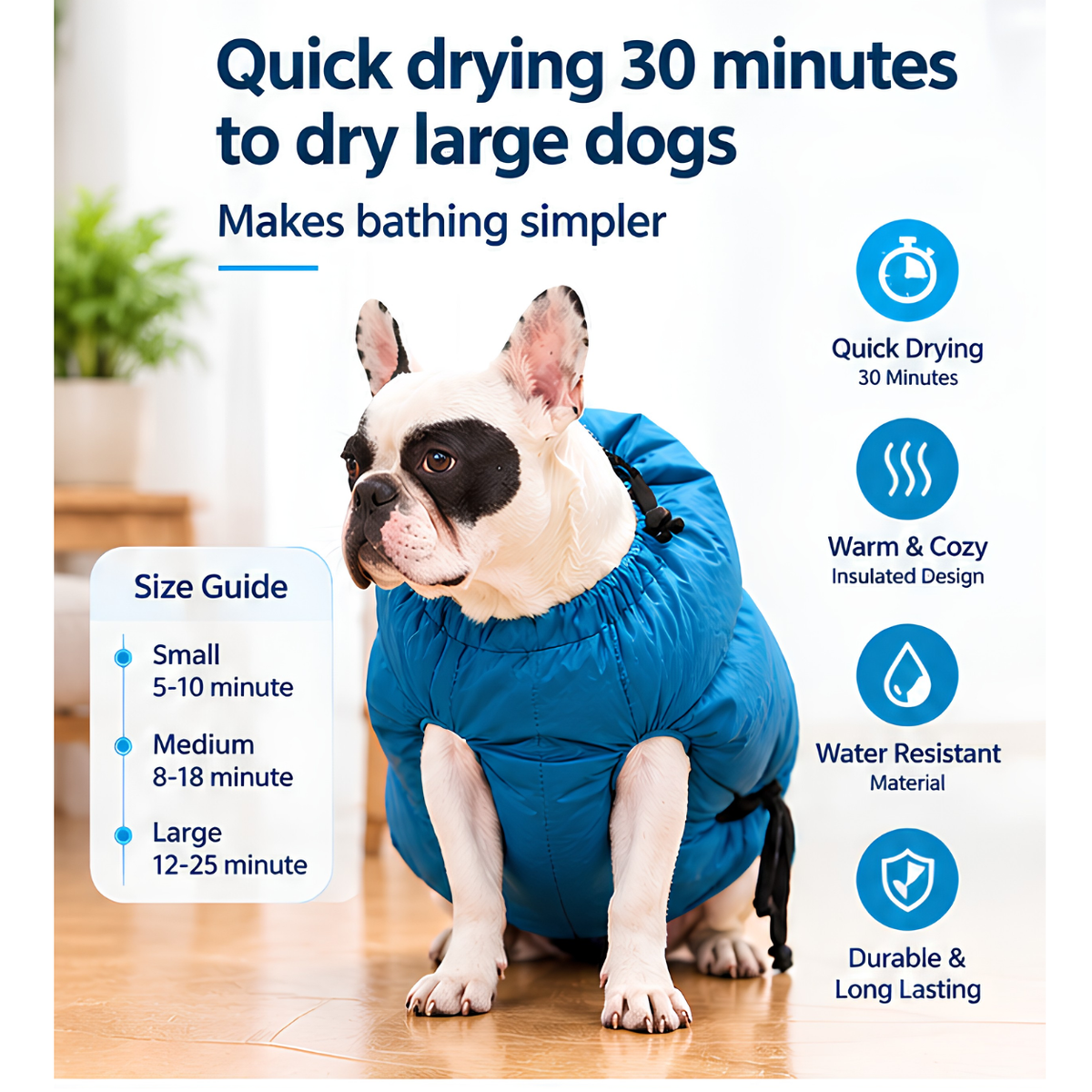 Foldable Pet Drying Bag | Quick | Hands-Free Grooming for Dogs and Cats