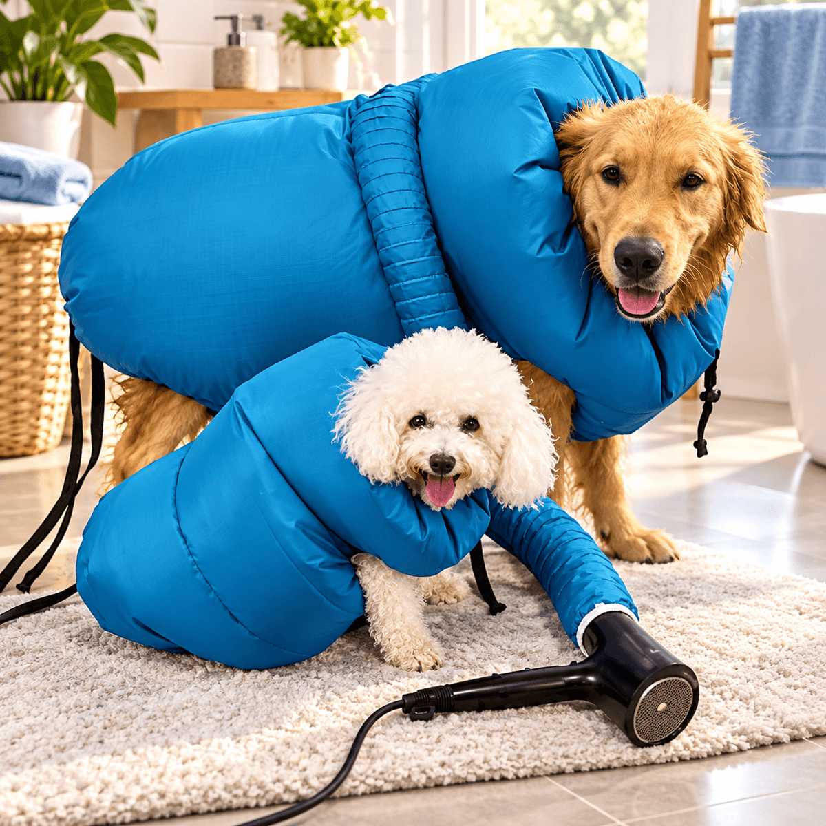 Foldable Pet Drying Bag | Quick | Hands-Free Grooming for Dogs and Cats